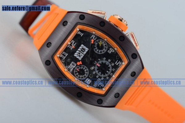 1:1 Replica Richard Mille RM 011 Felipe Massa Chrono Watch PVD/Rose Gold Orange Rubber Strap RM 011